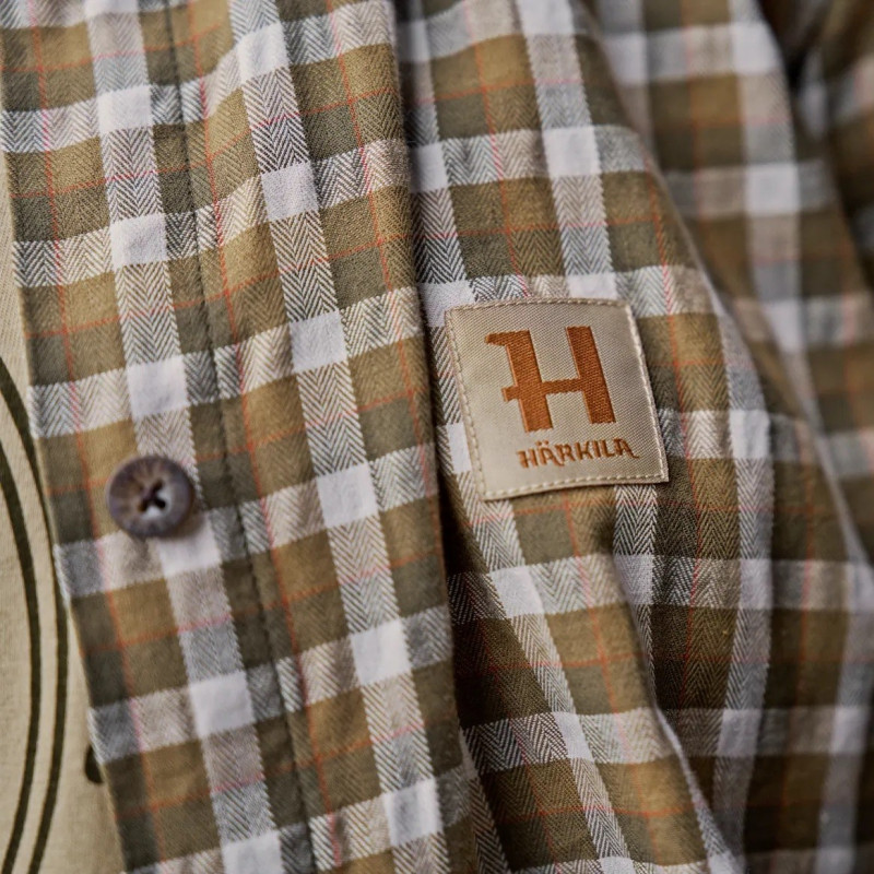 Moteriški marškiniai HARKILA Fjell L/S (dark olive check)