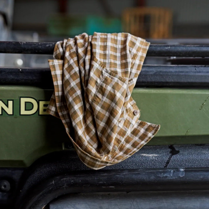 Lady Shirt HARKILA Fjell L/S (dark olive check)