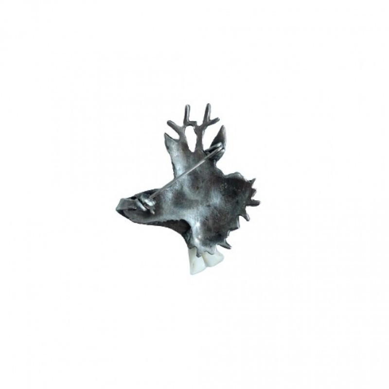 Pin with motif of deer and Edelweiss, teeth ARTURE (2664)