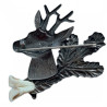 Pin with motif of deer and pine twig, teeth ARTURE (2667)