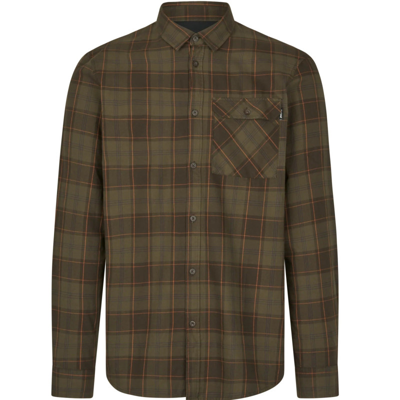 Marškiniai SEELAND Glen Flannel Shirt (Pine Green/Dark Navy Check)
