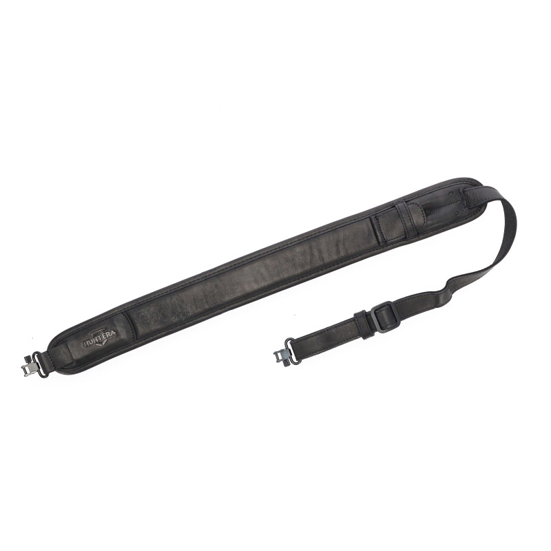 Gun sling HUNTERA with Blaser 3mm swivels, 119x7cm HDI611BL (black/leather)