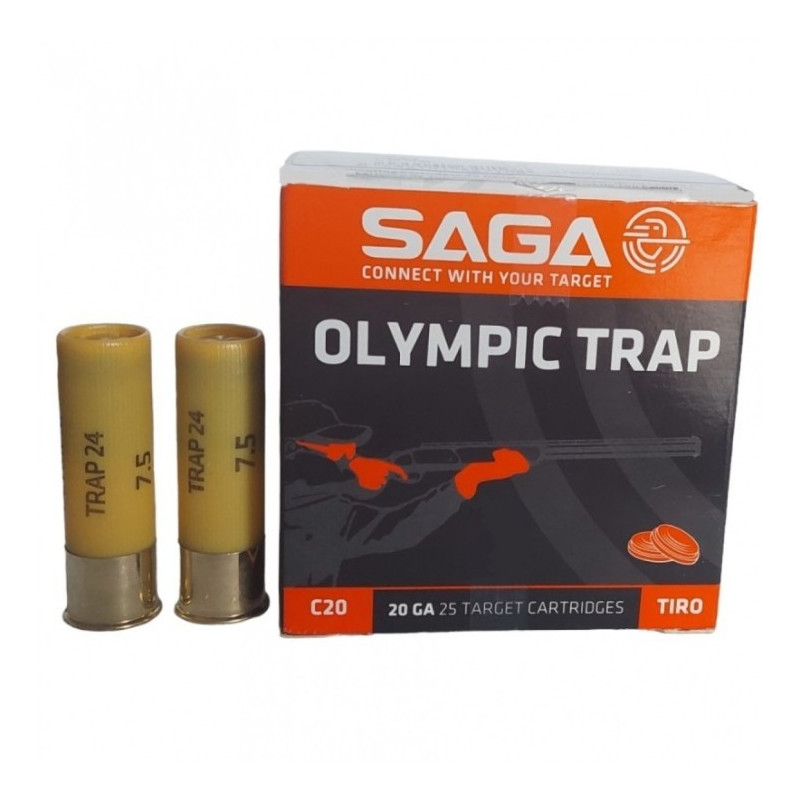 Šoviniai SAGA OLYMPIC TRAP 24 Kal. 20.70-400 m/s 24g No. 7.5 (U424.400.0230)