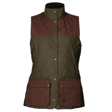 Women waistcoat HARKILA Retrieve (Dark warm olive/Burgundy)