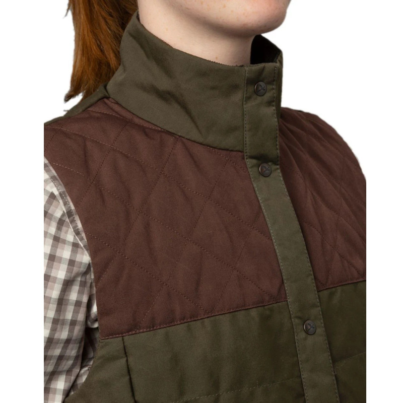 Women waistcoat HARKILA Retrieve (Dark warm olive/Burgundy)