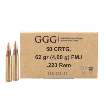 Šoviniai GGG kal. 223 Rem 4.00g/62gr FMJ