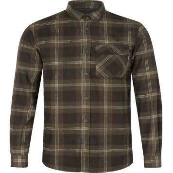 Marškiniai SEELAND Glen Flannel Shirt Pine Green Check