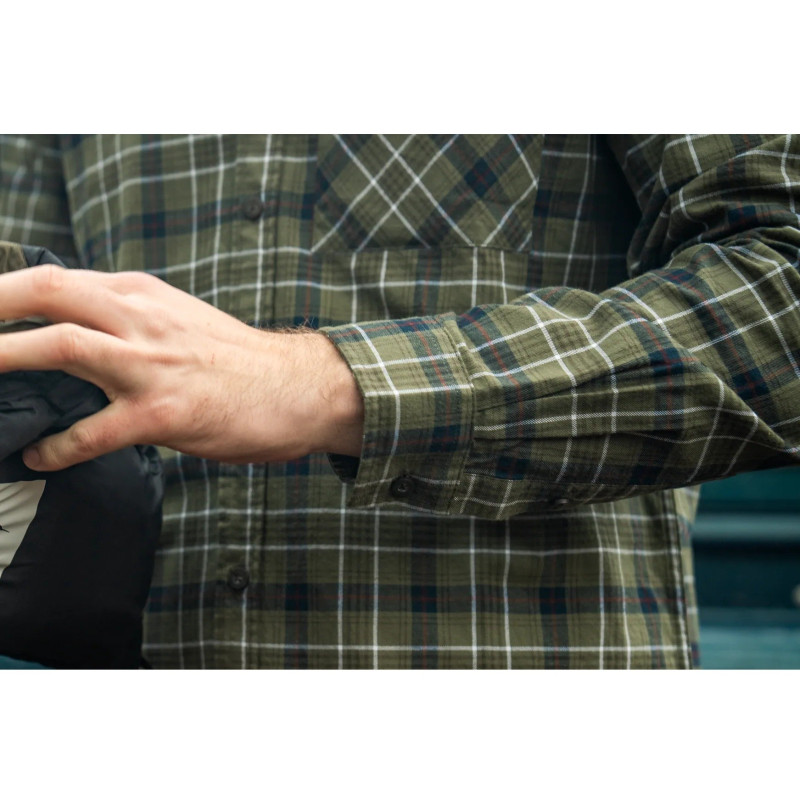 Marškiniai SEELAND Glen Flannel Shirt Grape Leaf/Dark Navy Check