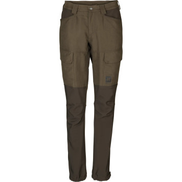 Women trousers HARKILA Scandinavian Willow green/Deep brown