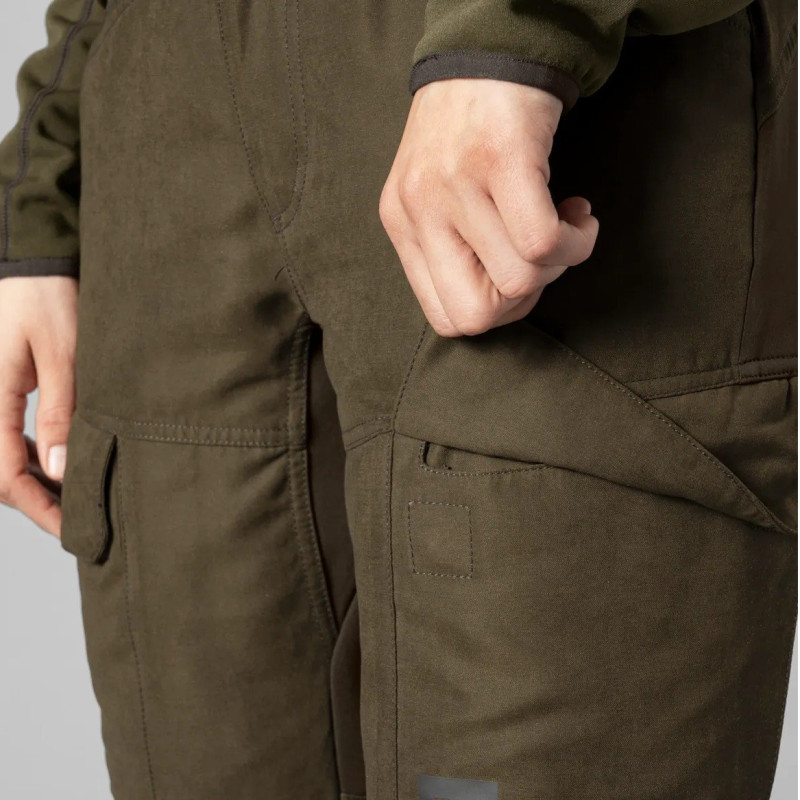 Women trousers HARKILA Scandinavian Willow green/Deep brown