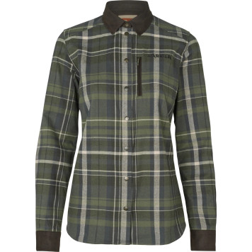 Moteriški marškiniai HARKILA Pajala L/S Olive check