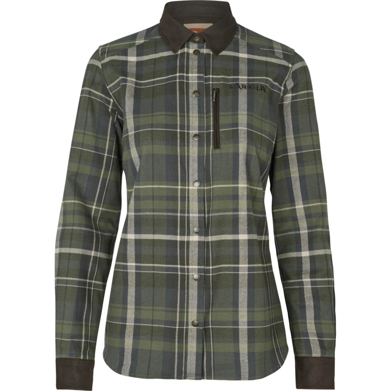 Women Shirt HARKILA Pajala L/S Olive check