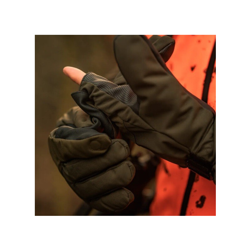 Pirštinės SEELAND Trigger Fold-Back (Pine green)