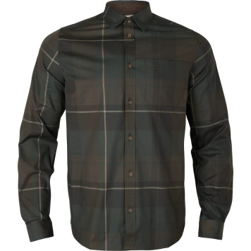Shirt HARKILA Akse L/S Shadow brown check (M)