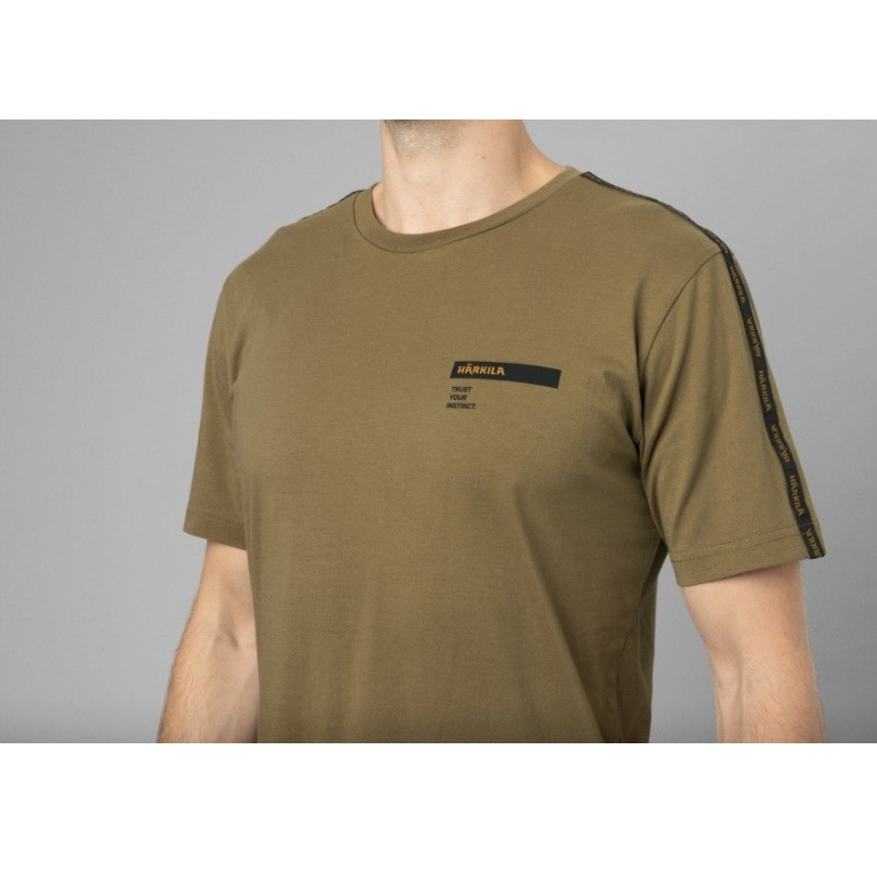 T-Shirt HARKILA Logo Band Dark antique bronze