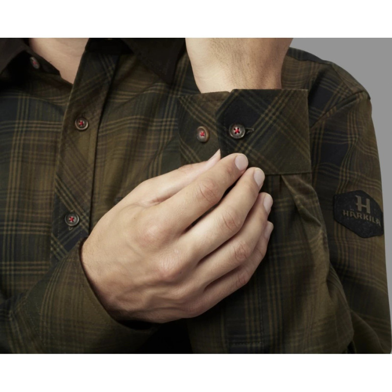 Shirt HARKILA Driven Hunt flannel Olive green check
