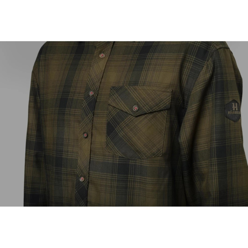 Shirt HARKILA Driven Hunt flannel Olive green check