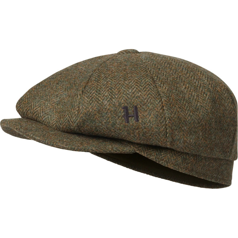 Kepurė HARKILA Kenmore CI Baker boy (Forest green/Herringbone)