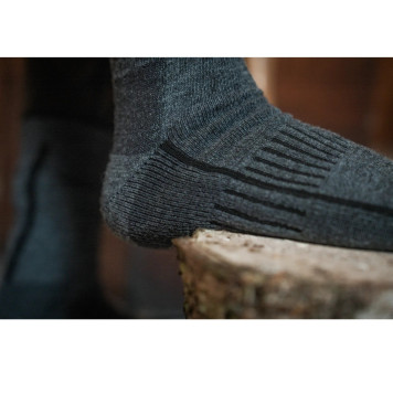 Kojinės SEELAND Field Heavy Merino (Grey Melange/Black)