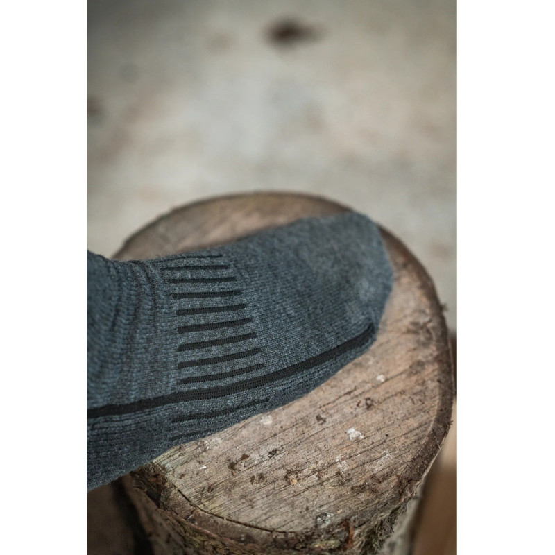 Kojinės SEELAND Field Heavy Merino (Grey Melange/Black)