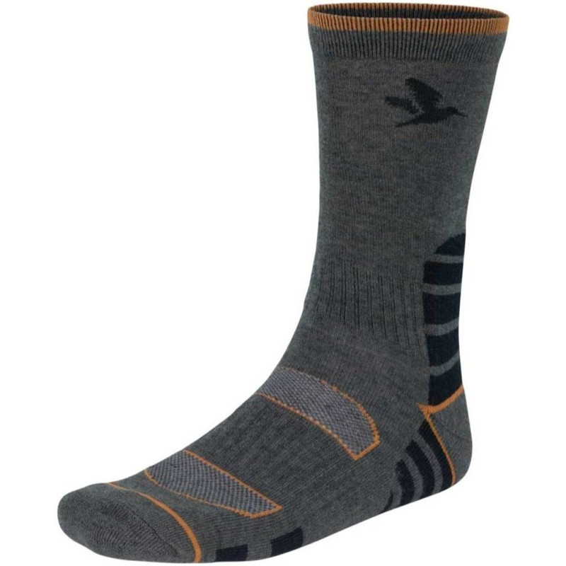 Kojinės SEELAND Field Heavy Merino (Grey Melange/Black)