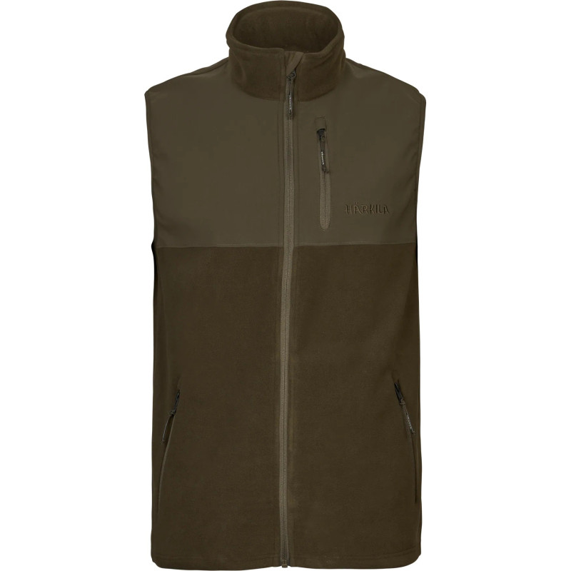 Waistcoat HARKILA Fjell fleece (Hunting green/Willow green)