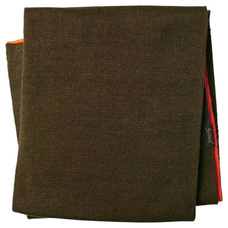 Apr. akses. šalikas SEELAND Reversible fleece, Pine green/Hi-Vis orange (one size)