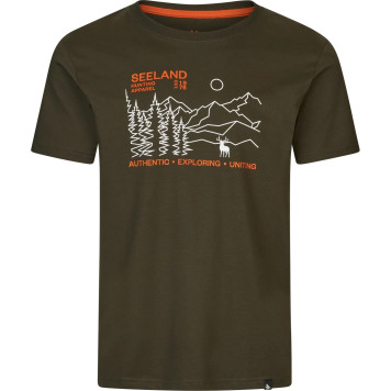 Marškinėliai SEELAND Hunting Landscape (Pine green)