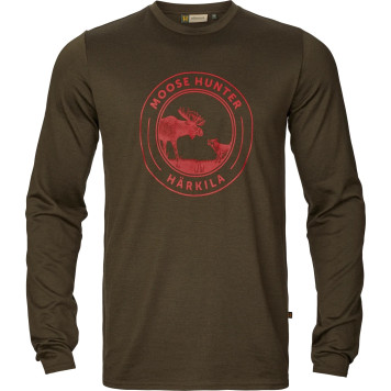 T-Shirt HARKILA Game L/S (Willow green moose)