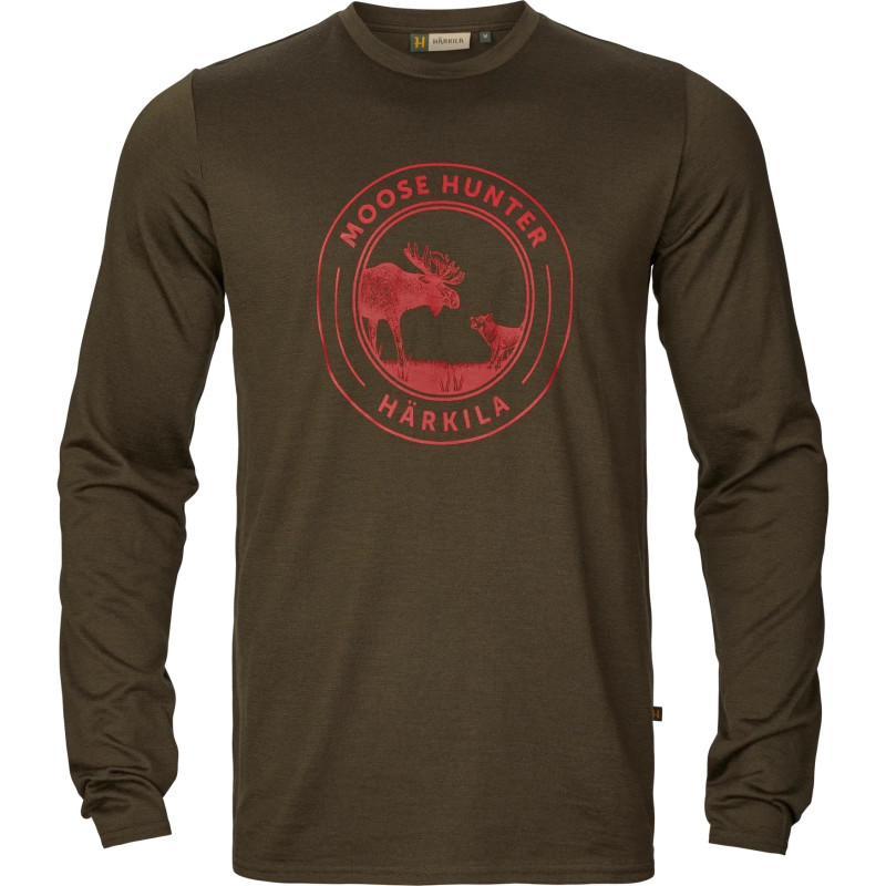 Marškinėliai HARKILA Game L/S (Willow green moose)