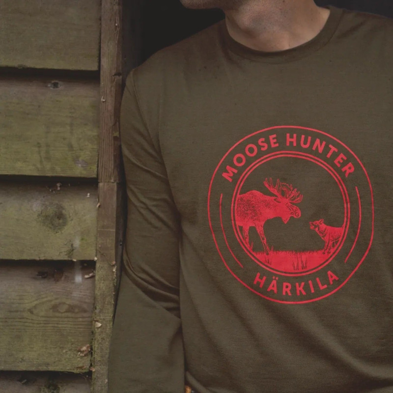 Marškinėliai HARKILA Game L/S (Willow green moose)