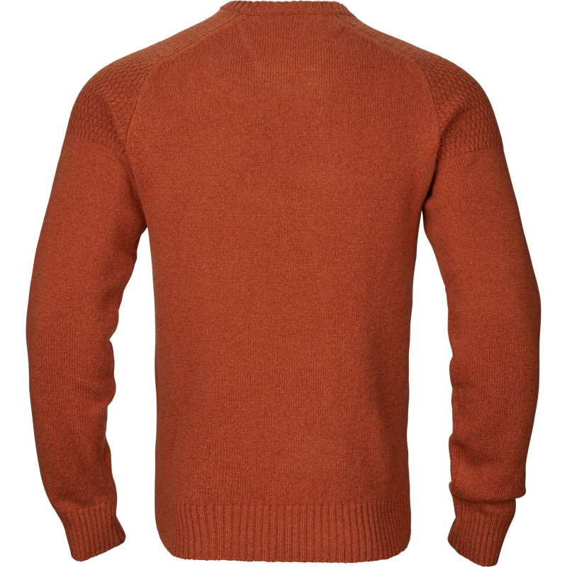 Sweater HARKILA Vincent merino v-neck (Bombay brown)