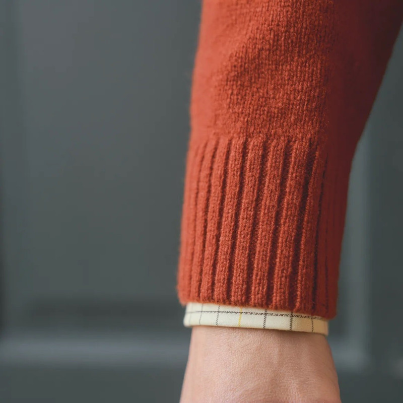 Sweater HARKILA Vincent merino v-neck (Bombay brown)