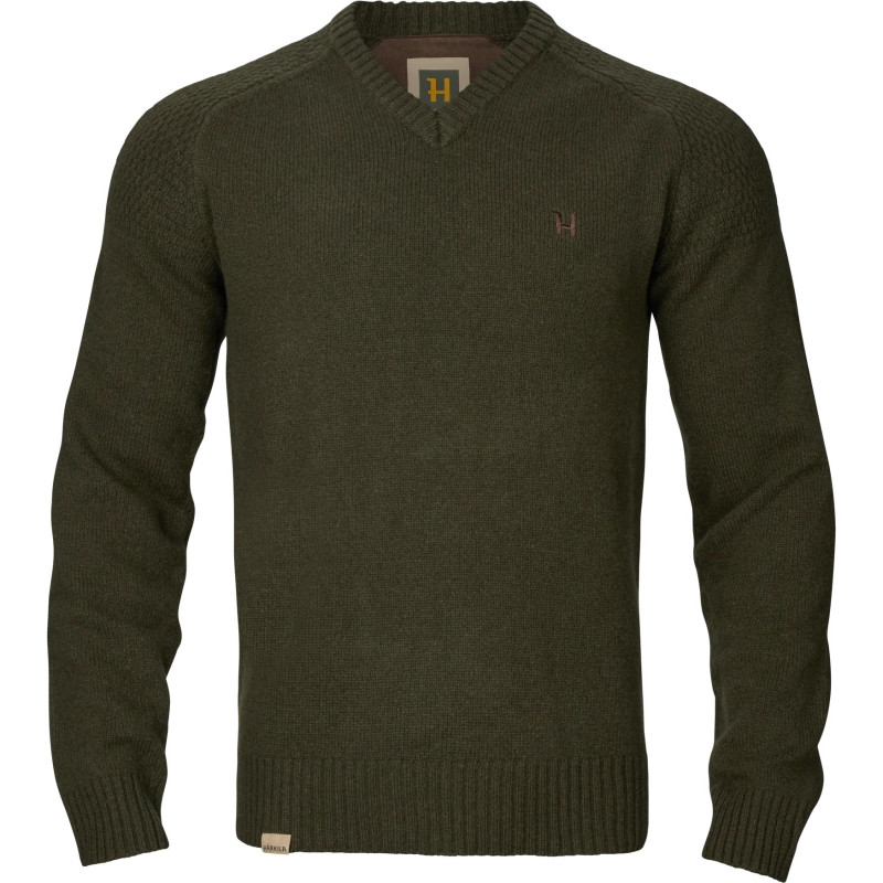 Sweater HARKILA Vincent merino v-neck (Rosin)