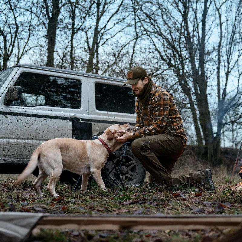 Marškiniai SEELAND Glen Flannel (Dark Brown/Camel Check)