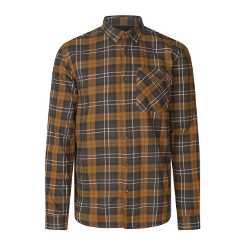 Shirt SEELAND Glen Flannel (Dark Brown/Camel Check)