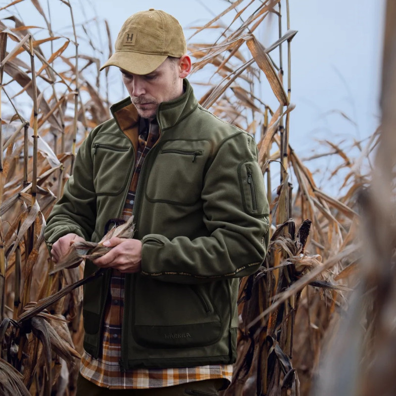 Fleece  jacket HARKILA Kamko (Forest night/Rustique clay)