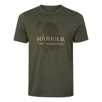 Marškinėliai HARKILA Wildboar logo S/S (Forest night)