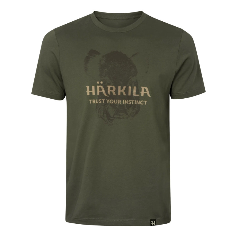 Marškinėliai HARKILA Wildboar logo S/S (Forest night)