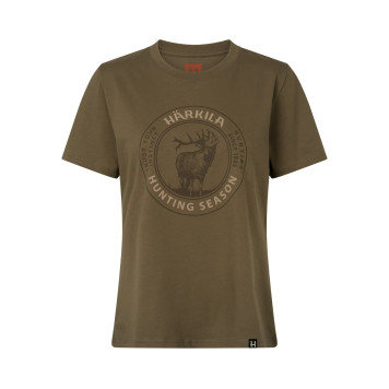 T-swhirt women HARKILA Stag Badge S/S (Beech)