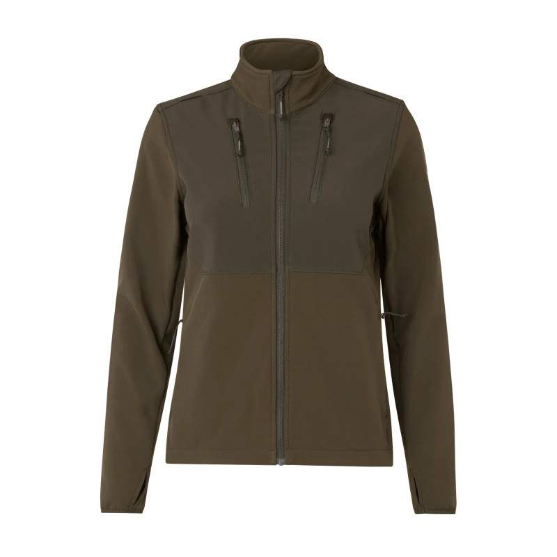 Fleece jacket HARKILA Scandinavian Softshell  (Willow green/Shadow brown)