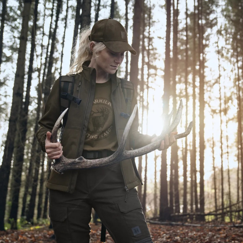 Fleece jacket HARKILA Scandinavian Softshell  (Willow green/Shadow brown)