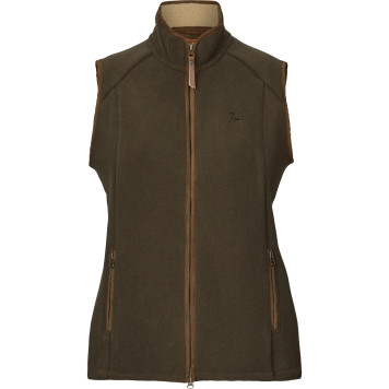 Woman Waistcoat HARKILA Sandhem sherpa (Willow green)