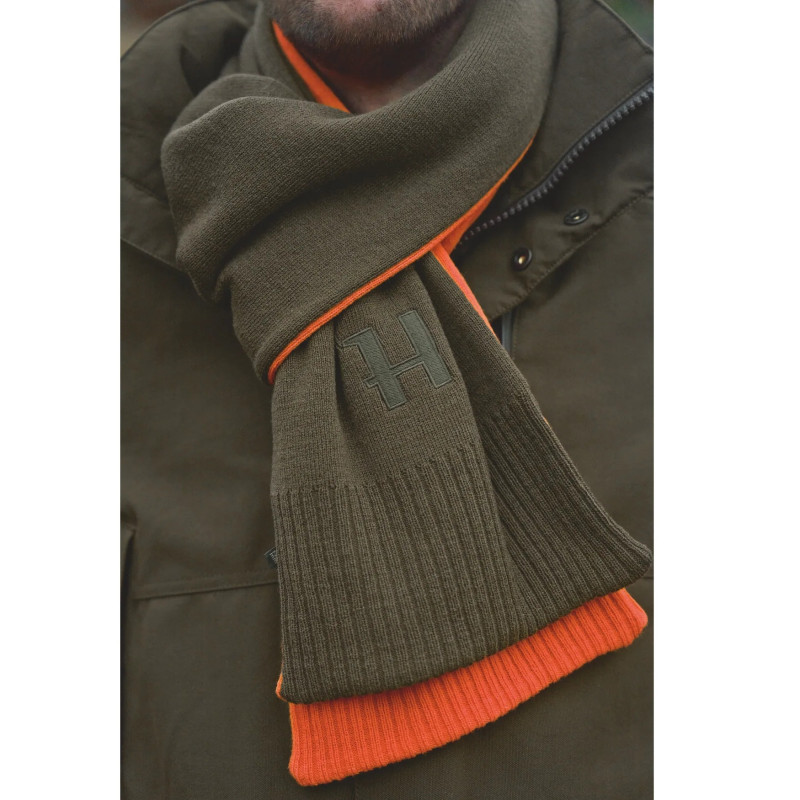 Šalikas HARKILA Driven Hunt Reversible wool (Willow green/Orange) (one size)