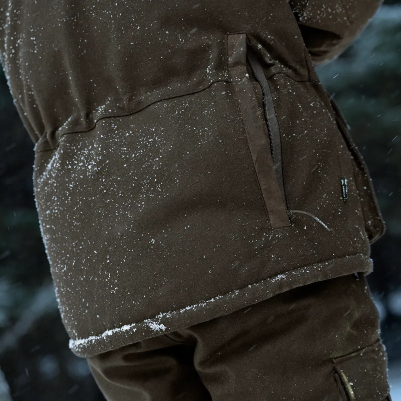 Jacket HARKILA Kodiak CleverWool HSP Insulated (Dark hunting green/Shadow brown)