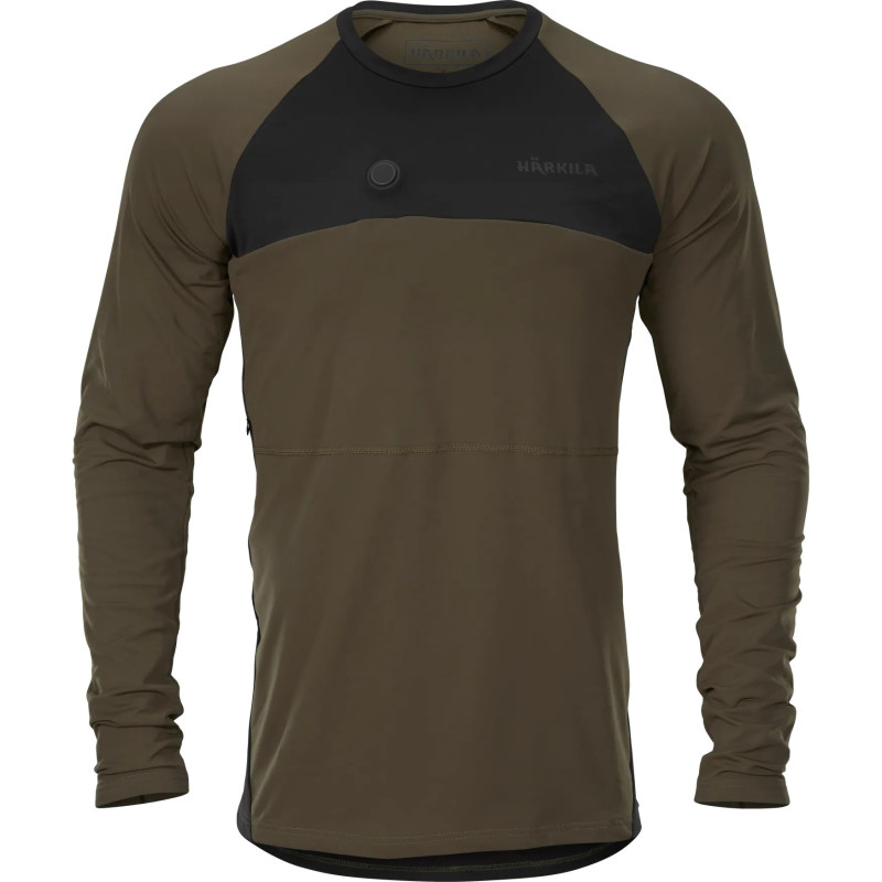 Apatiniai šildomi marškinėliai HARKILA Heat USB-C L/S (Willow green/Black)