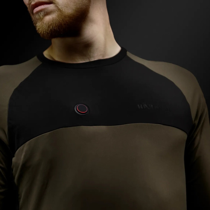 Apatiniai šildomi marškinėliai HARKILA Heat USB-C L/S (Willow green/Black)