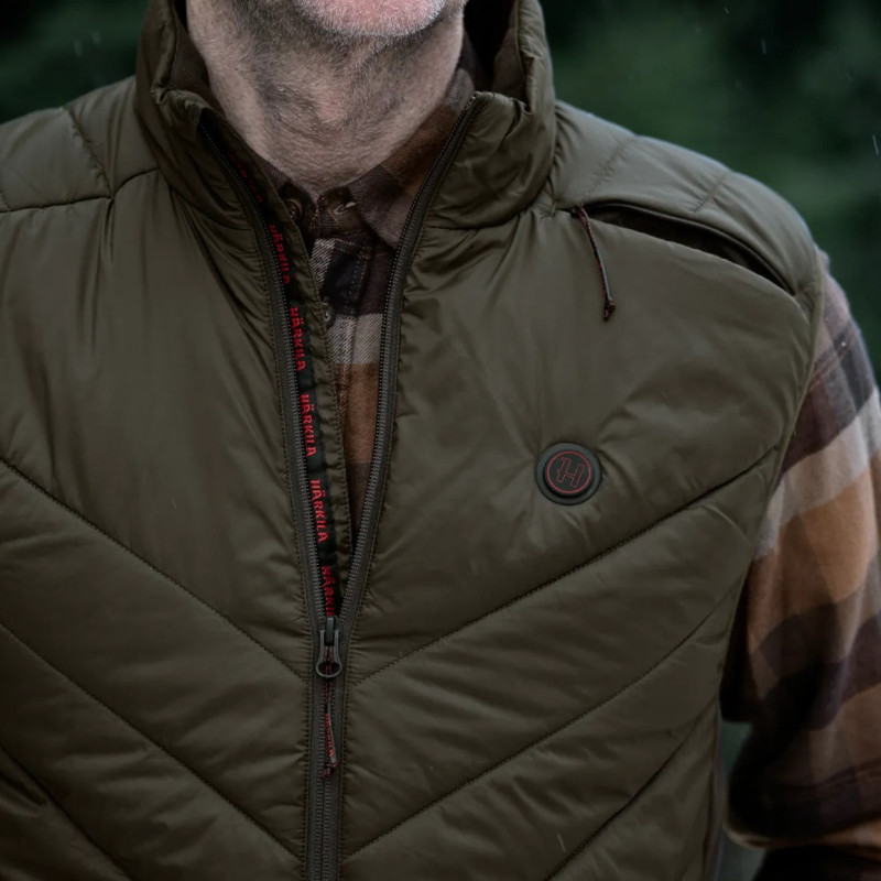 Waistcoat HARKILA Heat Insulated (Willow green/Shadow brown)
