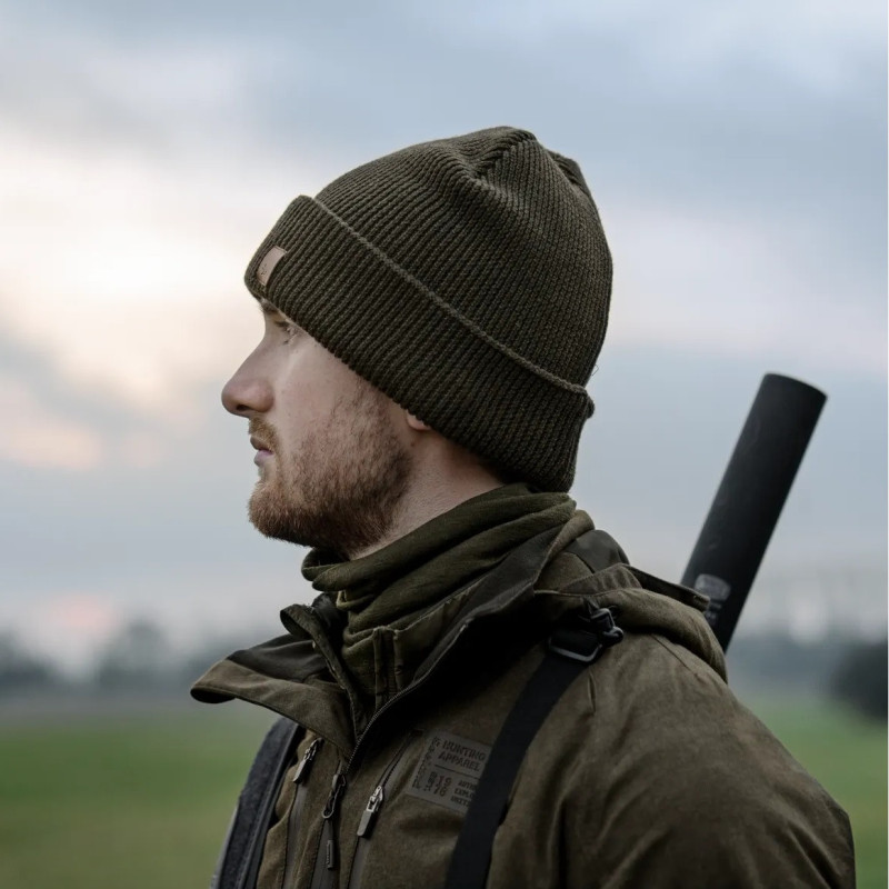 Kepurė megzta SEELAND Haze Membrane (Grizzly brown)