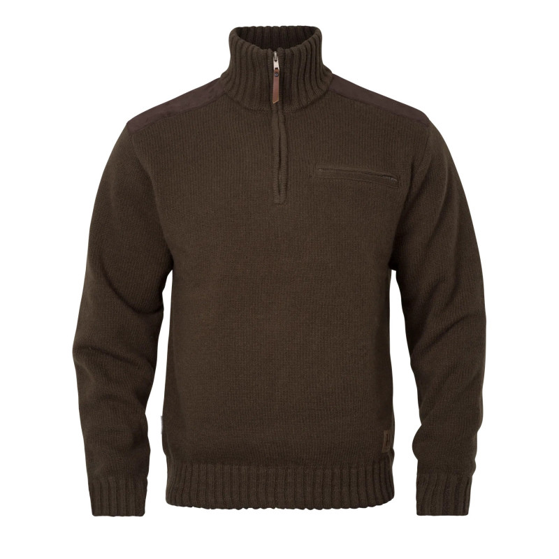 Knit HARKILA Annaboda WSP half zip (Demitasse brown)
